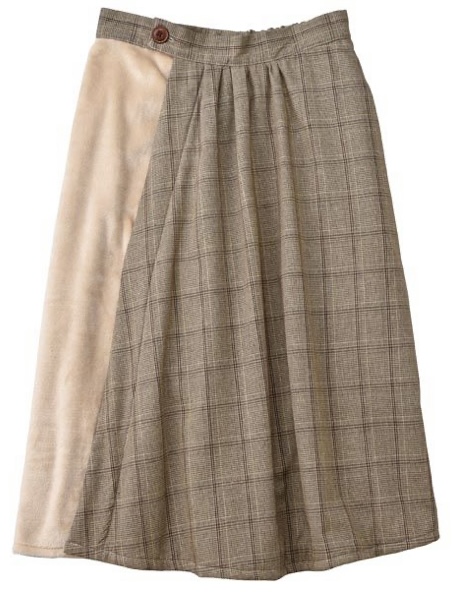 セトクラフト ブランケットスカート(チェック)ベージュ SF-6701-BE　24枚SET！上代3200円
