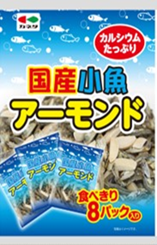 カネタツーワン　国産小魚アーモンド(6.5g×8袋)　60個　4902046231591