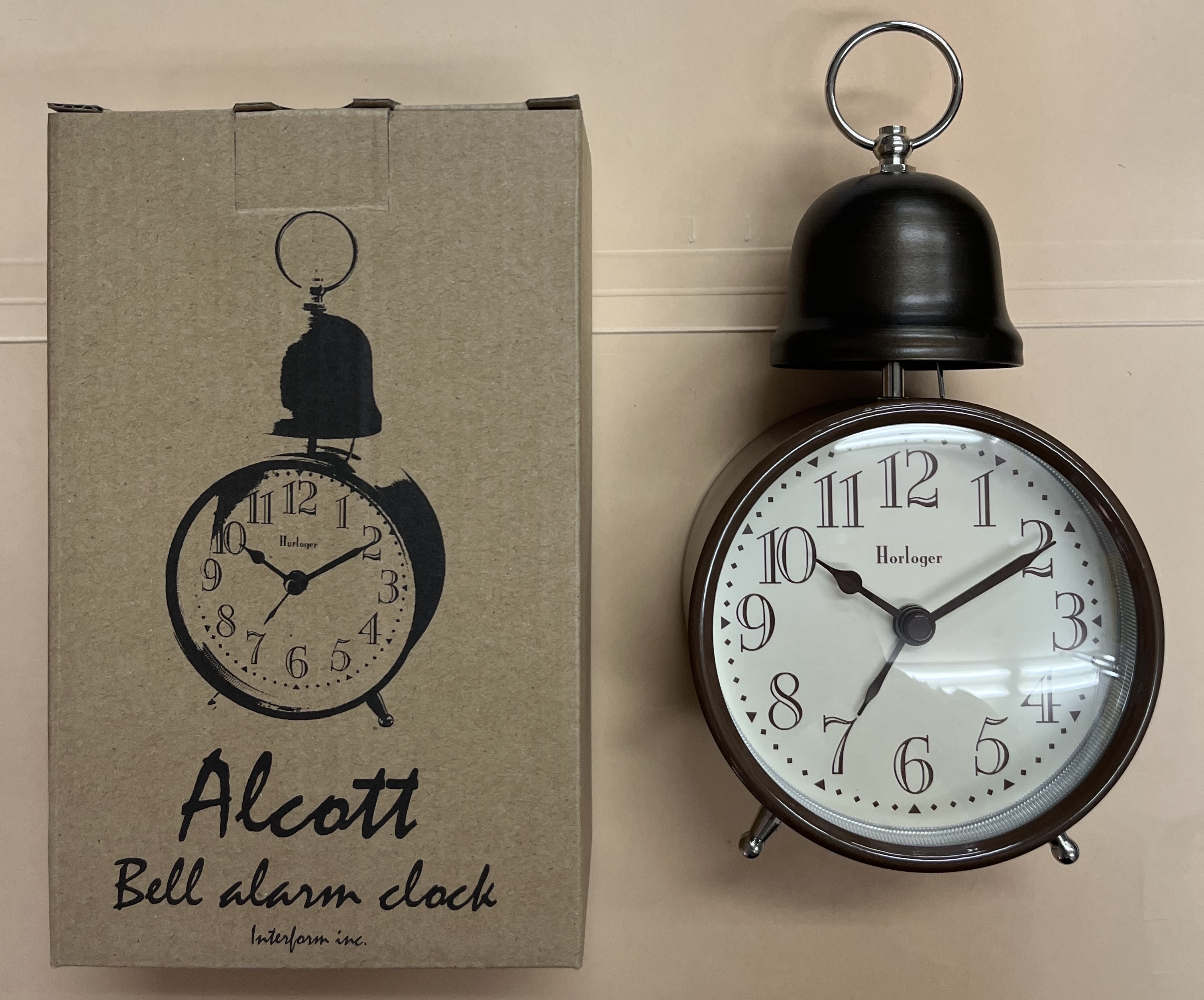 【インターフォルム】目覚まし時計 ALCOTT [オルコット](ブラウン)・CL-7996BN　参考上代2500円