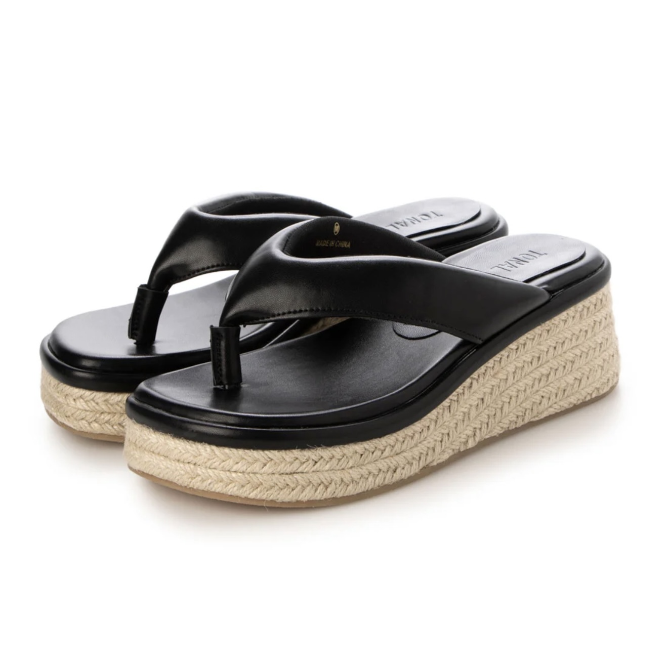 TONAL（トーナル） ウェッジトングサンダル （ブラック） 上代￥9,900