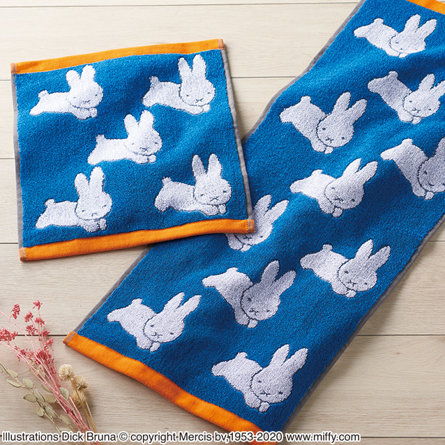 8月6日(水)11:00までSale★　miffy ミッフィー ブルーナウサギ ウォッシュ/フェイスタオル10枚入り