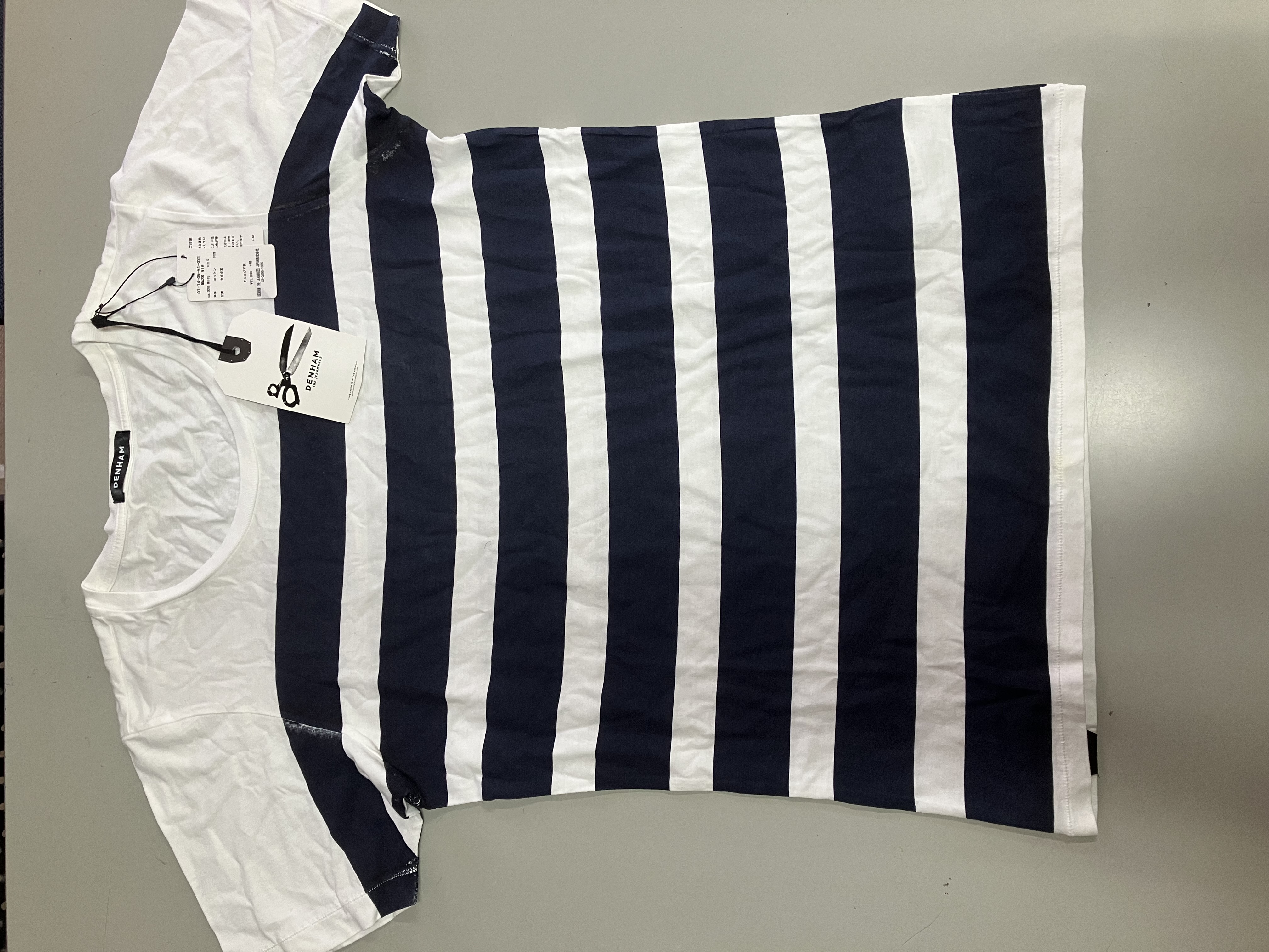 デンハムのメンズボーダーＴシャツ　チョイ訳あり2枚セット　上代11800円