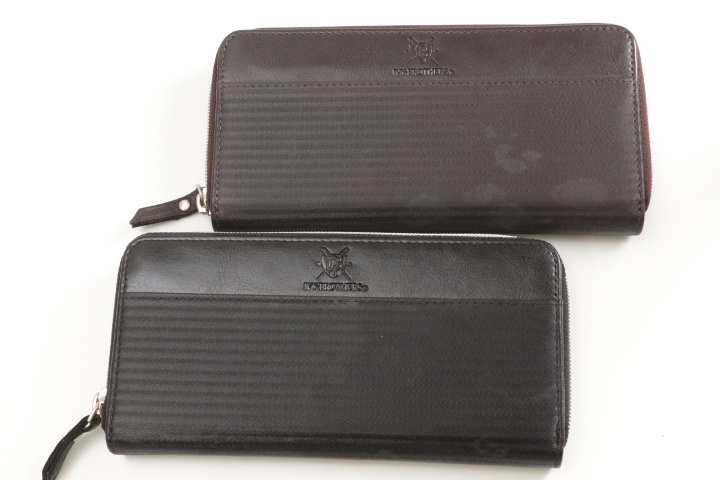 メンズラウンド長財布　Ｂ品　2色アソート　66個セット