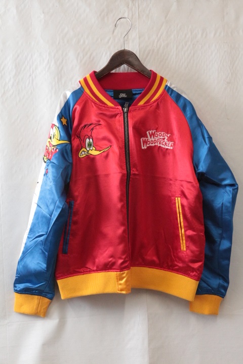 話題の逸品！タオルのマルシンから現地買付特価品！　【キャラジャン】ウッドペッカー ファニーラフター スカジャン(L)　1着のみ