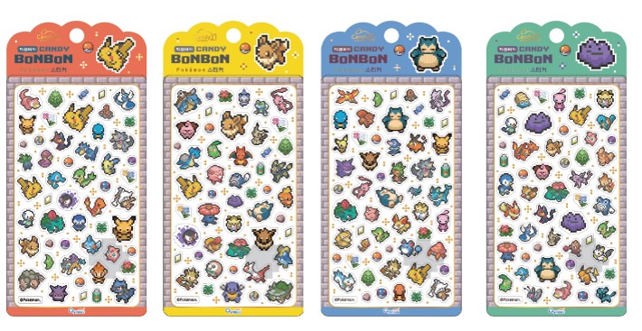 4/27　AM9；00まで予約受注受付！５月上旬入荷！ポケモン　ピクセルキャンディーボンボンステッカー シール 韓国正規ライセンス商品　１９２個セット　③