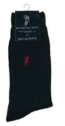 PGC530-09　WESTERN POLO　紳士　メンズ　 リブカジュアルソックス ブラック　120足セット