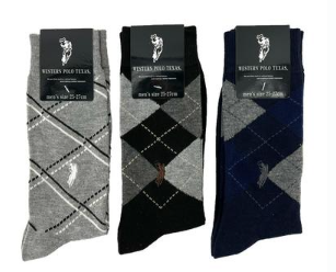 PGS303391　WESTERN POLO　紳士　メンズ　アンクレットソックス切替 転写 かかと内側すべり止め付　120足セット