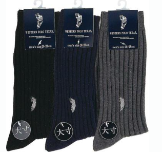 PGC140-99L　WESTERN POLO　紳士　メンズ　太リブ　ビジカジソックス　綿混　大寸　120足セット　4524039212891
