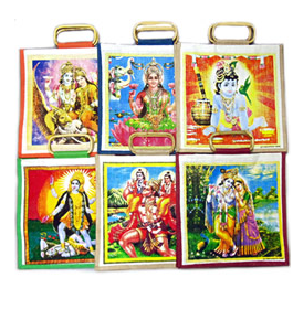 インドエスニック　エコジュートバッグ神様柄　こみこみアソート　50個