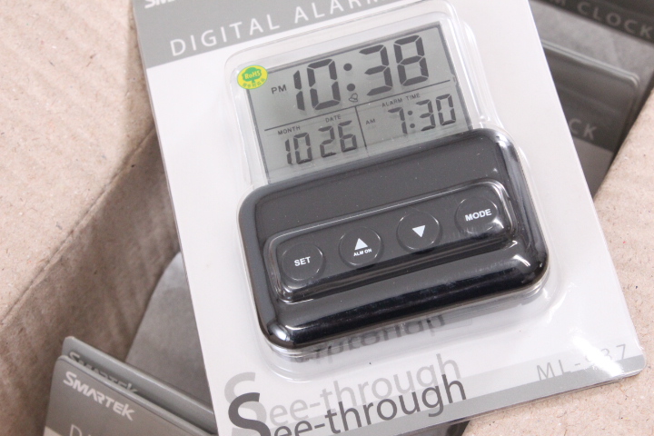 THE処分！在庫処分！画像使用OK！ MOTO DESIGN 【SMARTEK】目覚まし時計 アラームクロック(ブラック)・ML-937-ZBK　100個セット！　先着3セット！　処分価格！