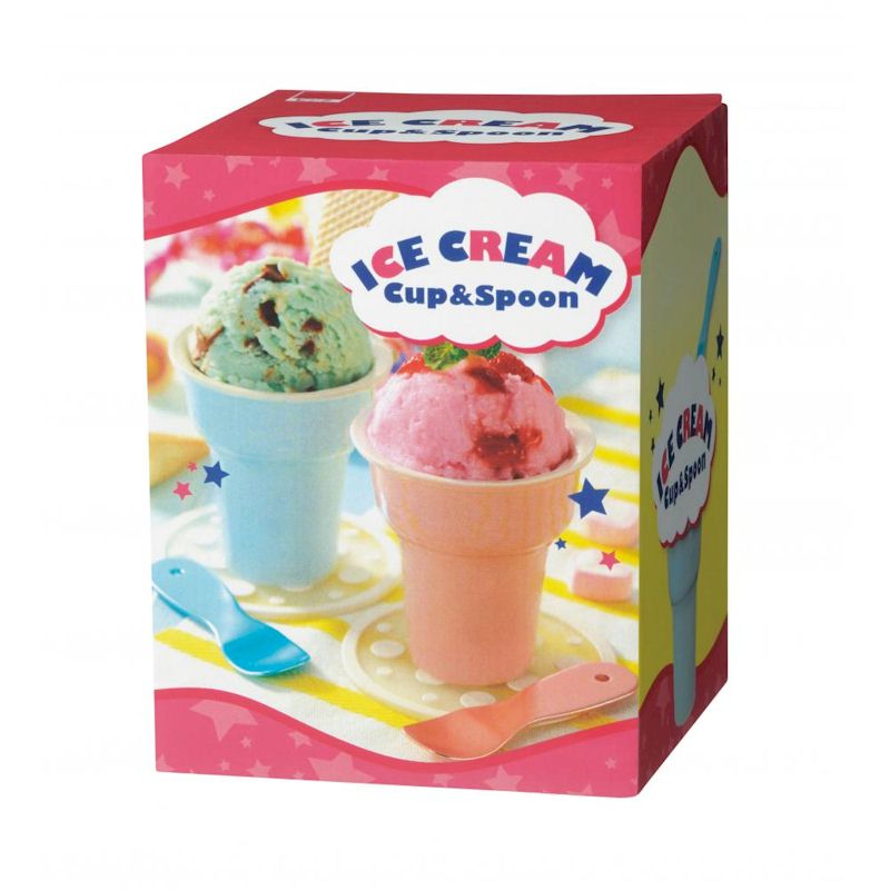 アイスクリーム カップ＆スプーンセット 全2色アソート　60個　2263850　4527231054382