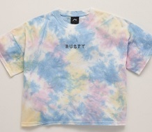 【RUSTY】ラスティ　キッズ　バックプリント半袖Tシャツ　　全2色アソート　16枚入り 962505