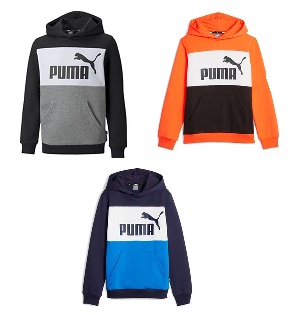 【PUMA】プーマ　キッズ　ボーイズ ESS+ カラーブロック フーディー プルオーバー パーカ 　全3色アソート　12枚入り 672635