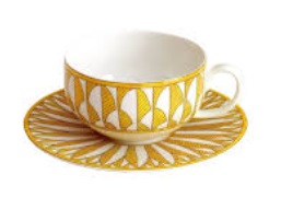 【HERMES】エルメス　Tea cup and saucer (For dsiplay)　磁器　ティーカップ＆ソーサー　1個入り 046016P