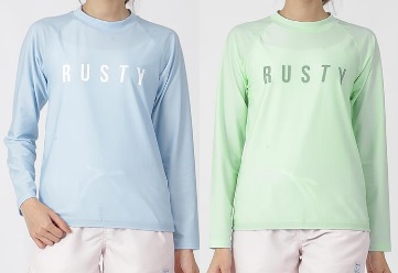 【RUSTY】ラスティ　レディース　ラッシュガード　長袖Tシャツ　全2色アソート　4枚入り 923480