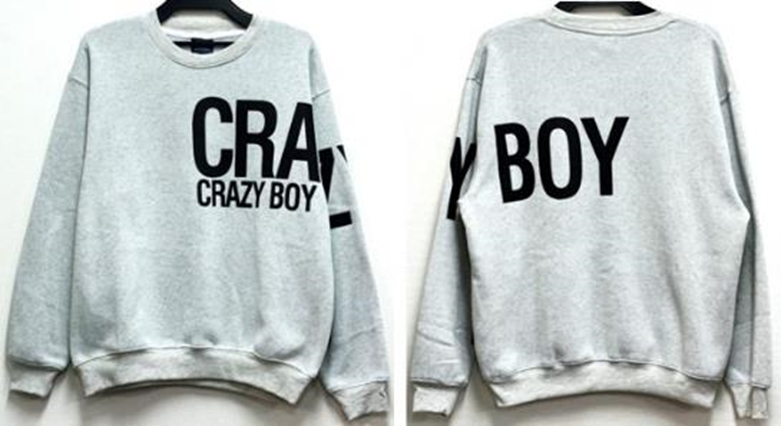 キャンセル分でました！値下がりました！　CRAZY　BOY　TC裏起毛 トレーナー　20枚セット　CB4385