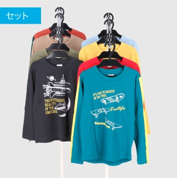 男児　小寸長袖Tシャツ　4柄　12枚入り  492280