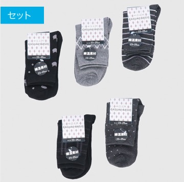婦人綿混クルーソックス　B 200足入り  492972