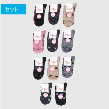 婦人綿混クルーソックス　E 200足入り  492974