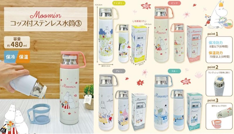 キャラクター　コップ付きステンレス水筒　48個入り 4570159382723・4570159382860・4589521229788