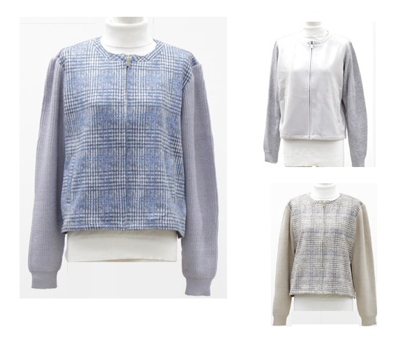 コストコ処分品！！限定１セット！！【REI RISEE】レイリーゼ レディース トップス チェック ジップアップ ニットジャケット 　全3色アソート　18枚入り