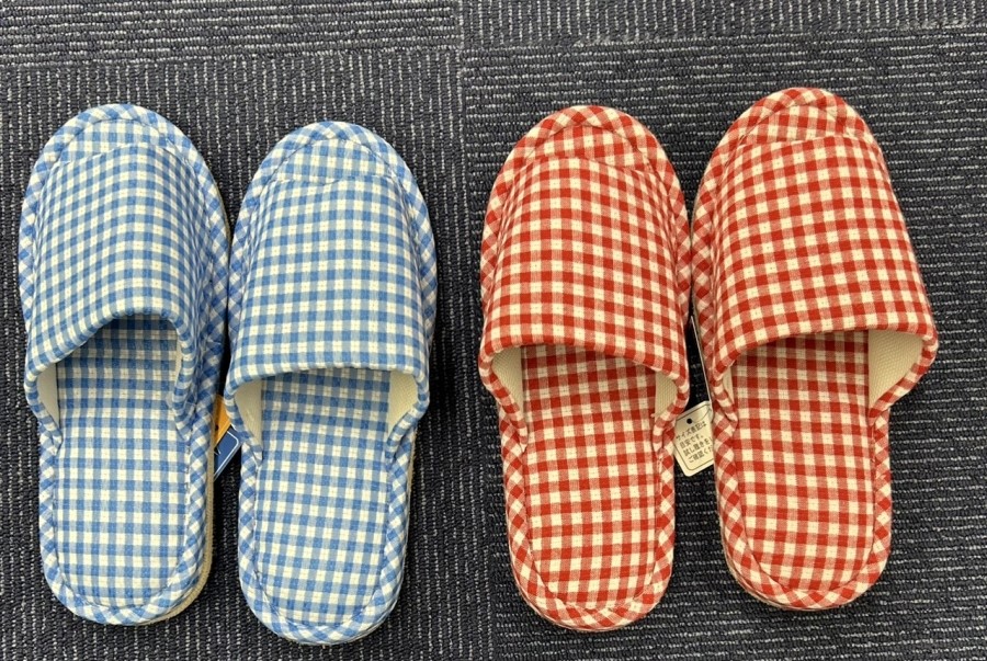 特価)婦人低反発外縫いスリッパ(チェック)　　30足　1003395141