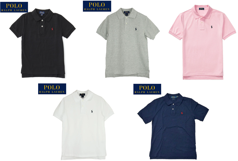 ラルフローレン　海外規格 BOYSサイズ　ポロシャツ　全5色全4サイズ　1枚から購入可能！　323603252001　323603252002     323603252003     323603252004    323603252005