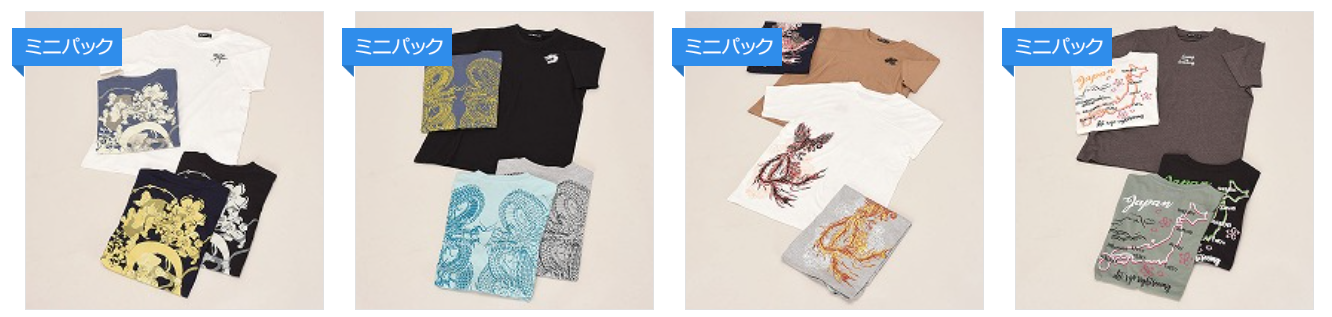 紳士バックプリントＴシャツ和柄風神雷神　39255023　/　紳士バックプリントＴシャツ和柄龍　39255027　/　紳士バックプリントＴシャツ和柄鳥　39255029　/　紳士バックプリントＴシャツ和柄日本　39255031　10枚
