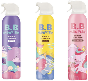 ベビーモンスター バブルクレンザー　BB MONSTER BUBBLE CLEANSER GRAPE オールインワンシャンプー ボディーソープ　アソート360個　ぶどう・バナナ・ストロベリー　4573585970267　4573585970281　4573585970274