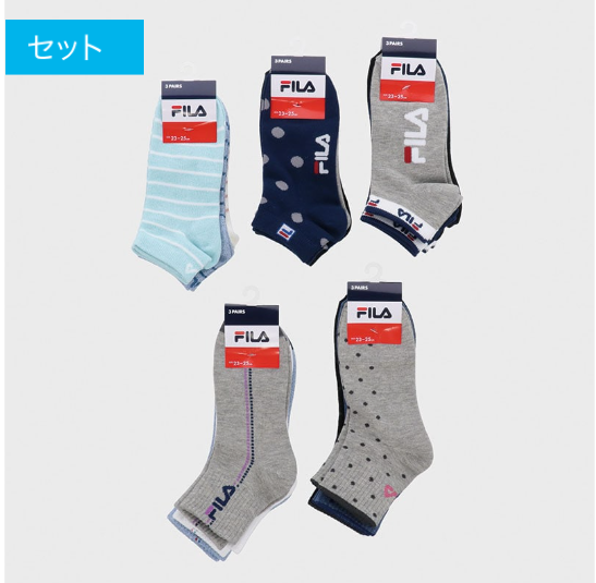 婦人ＦＩＬＡスニーカーソックス３足組　30個　3520