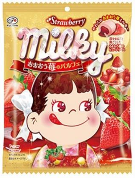不二家　ミルキー（あまおう苺のパルフェ）袋　96個　4902555111940