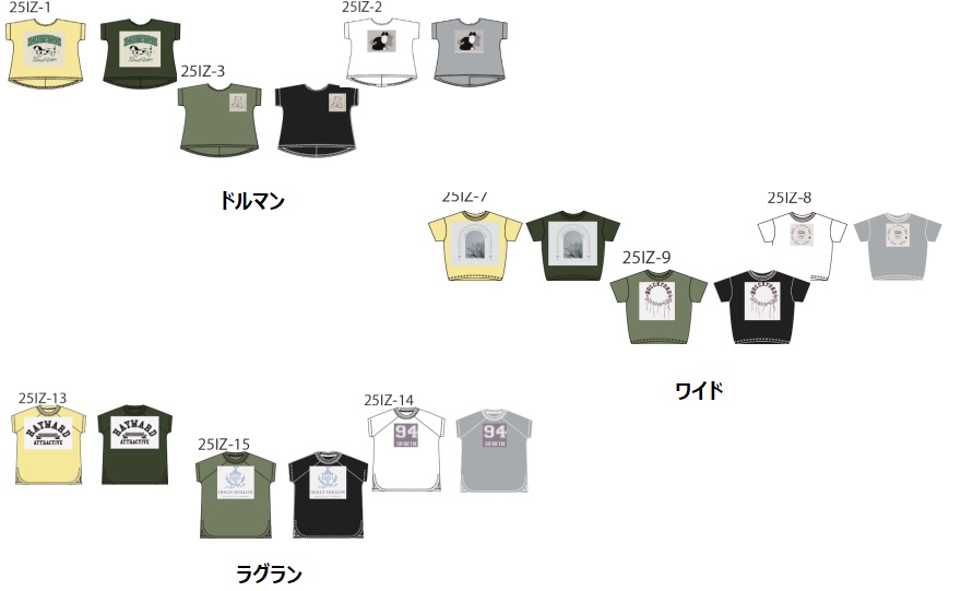 レディース　天竺　プリントTシャツシリーズ　全6種アソート　24枚入り 26589・26591・26593・26589D・26591D・26593D
