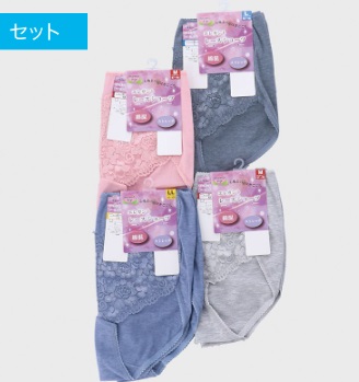 婦人　２Ｐ綿混フロントレース丈長ショーツ　30個入り 494128