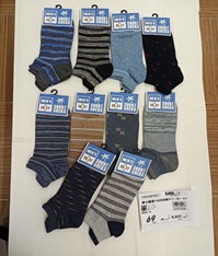 紳士　綿混ベロ付き柄スニーカー１P  100個入り 1003367821