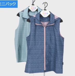 婦人　裏メッシュデニム風プリントベスト　4枚入り 750715