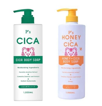 P's　CICAボディソープ/ハニー+CICAボディソープ　1000ｍｌ　20本入り 4582400833458・4582400833540