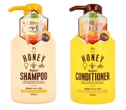 P’s 　はちみつリペアシャンプー＆リペアコンディショナー　400ｍｌ　40個入り 4582400830549・14582400830553