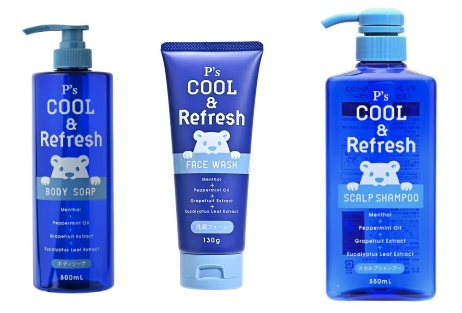 P’s 　COOL＆Refresh ボディソープ/洗顔フォーム/スカルプシャンプー　 　12本入り～ 4582400833670・4582400831256・4582400830594