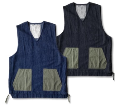 メンズ　Denim 　sidezip vest　　デニムベスト　1枚から購入可能！ SR-0042
