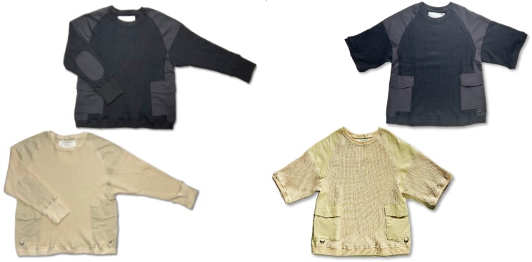 メンズ　Waffle pullover　長袖T/半袖T　1枚から購入可能！ SR-0048・SR-0049
