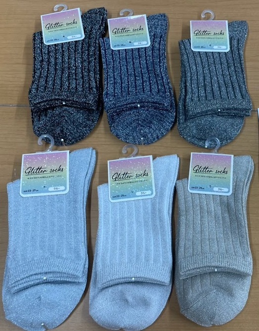 婦人　綿混ラメクルーソックス　1P　100個入り 1003191421