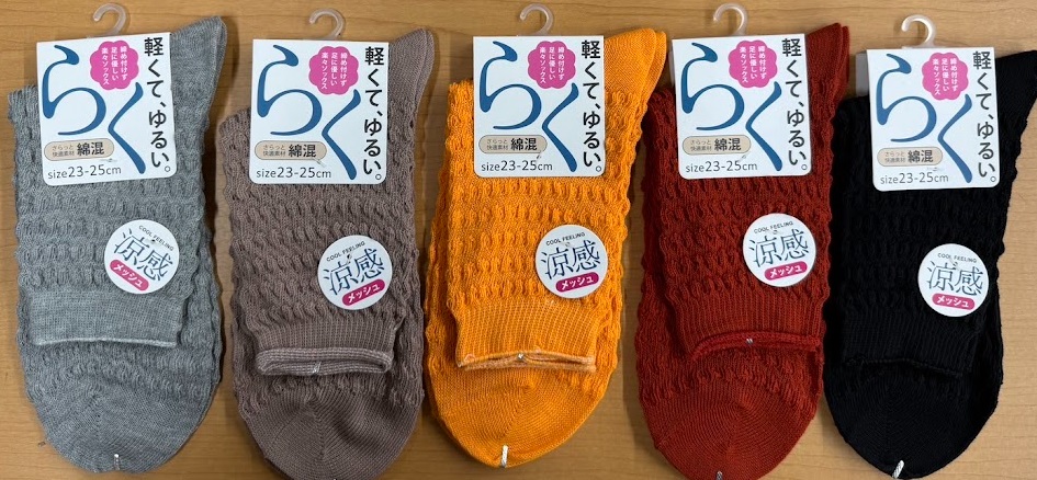 婦人　綿混楽ゆるクルーソックス　1P　　100個入り 1003413441