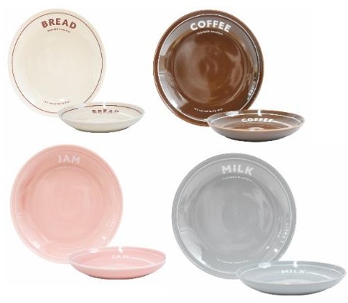 Morning 　プレート　BREAD/COFFEE/JAM/MILK　お皿　全4種アソート　12個入り 4536818460256・4536818460263・4536818460270・4536818460287