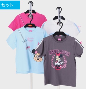 女児　ミニーマウスＴシャツ　2柄アソート　12枚入り 494700