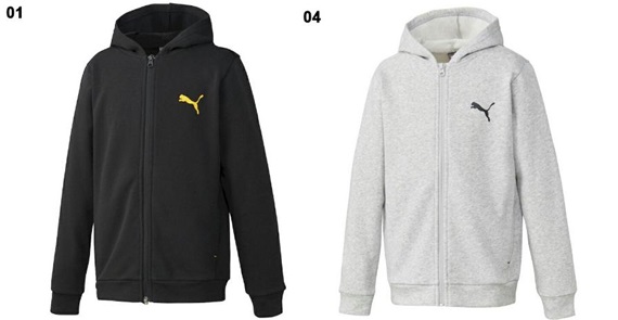 【PUMA】プーマ　キッズ　裏毛　ZIPパーカー　全2色アソート　12枚入り 677730