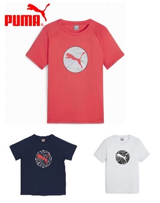【PUMA】プーマ　キッズ　 ACTIVE SPORTS ポリ グラフィック 　Tシャツ　全3色アソート　12枚入り 681361　セットNo.2502KIDS-NR15