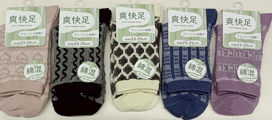 婦人　爽快足フロート柄クルー　1P　100個入り 1003448801