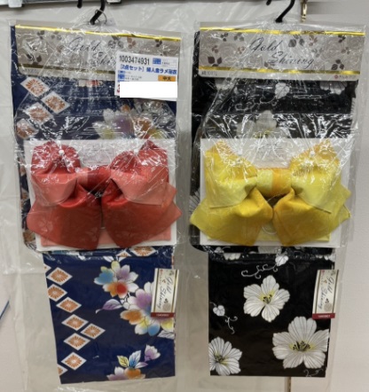【2点セット】婦人　金ラメ/銀ラメ　浴衣　浴衣+結び帯セット　8枚入り 1003474931・1003474941