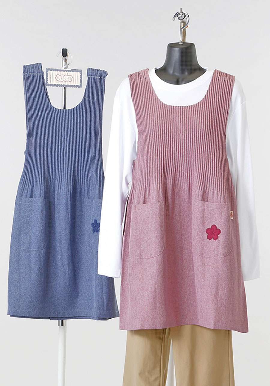 【旬彩小町】エステルプリーツ加工エプロン　15個　1003623871