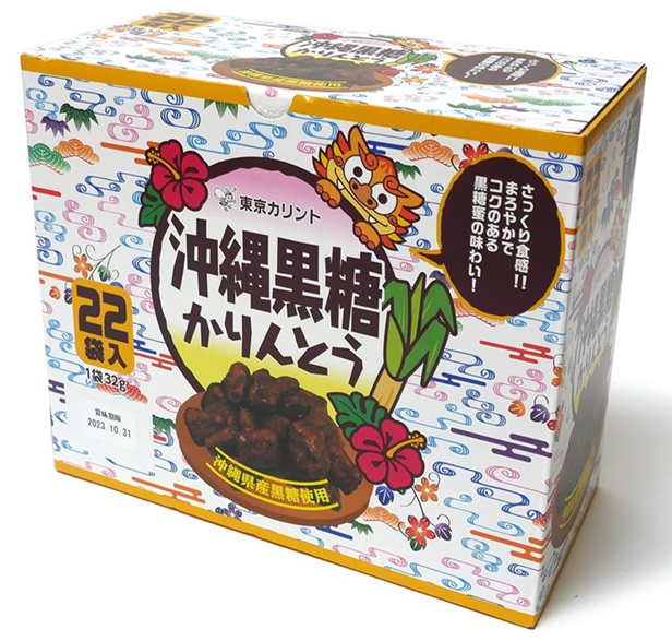 東京カリント	沖縄黒糖かりんとうBOX22袋入　30個　4901939385502